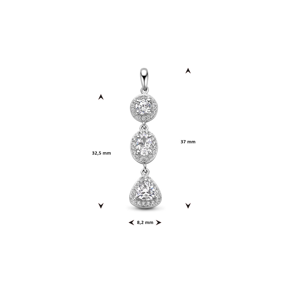 Aureline – Halo Hanger Zirkonia – 925 Zilver Afmeting