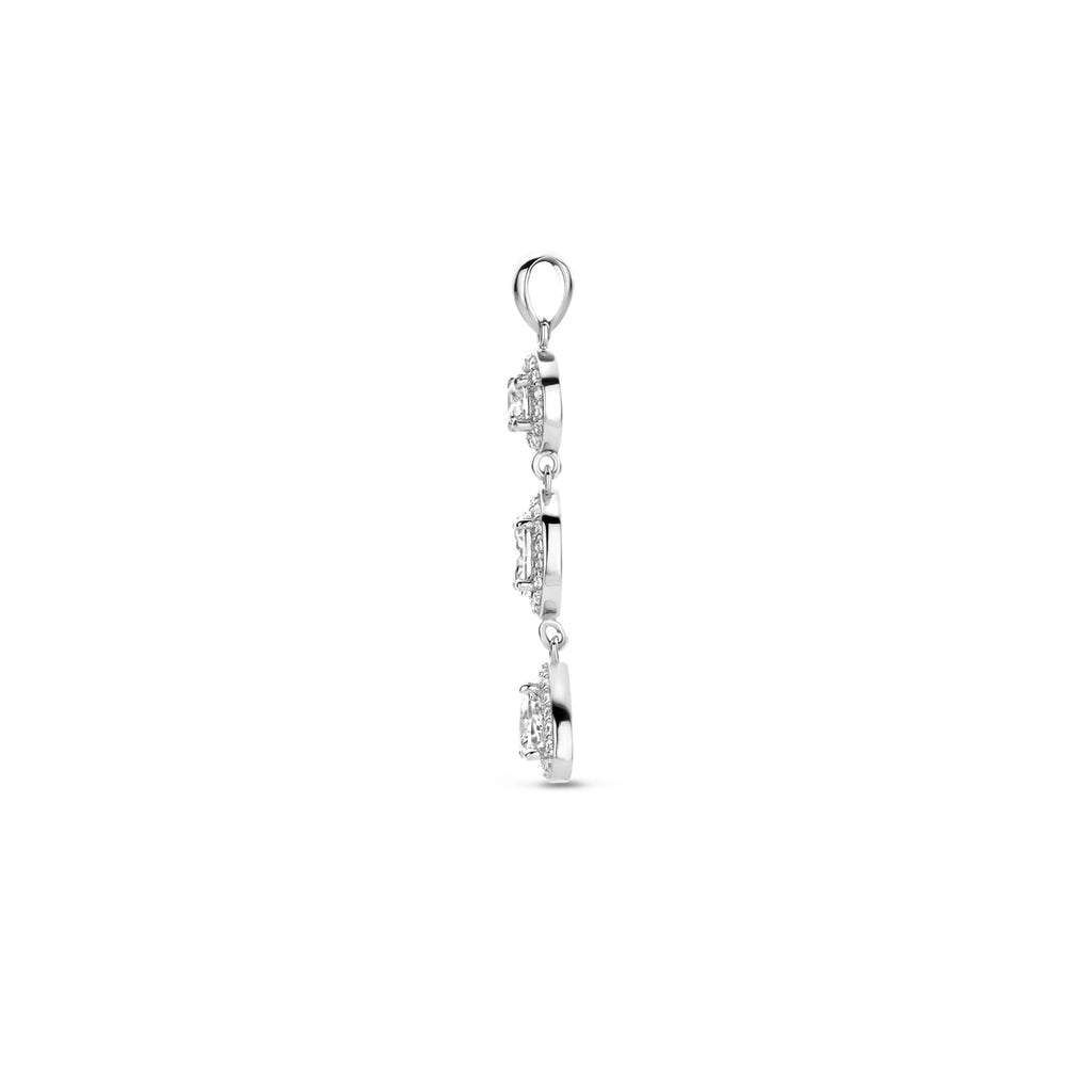 Aureline – Halo Hanger Zirkonia – 925 Zilver Zijkant