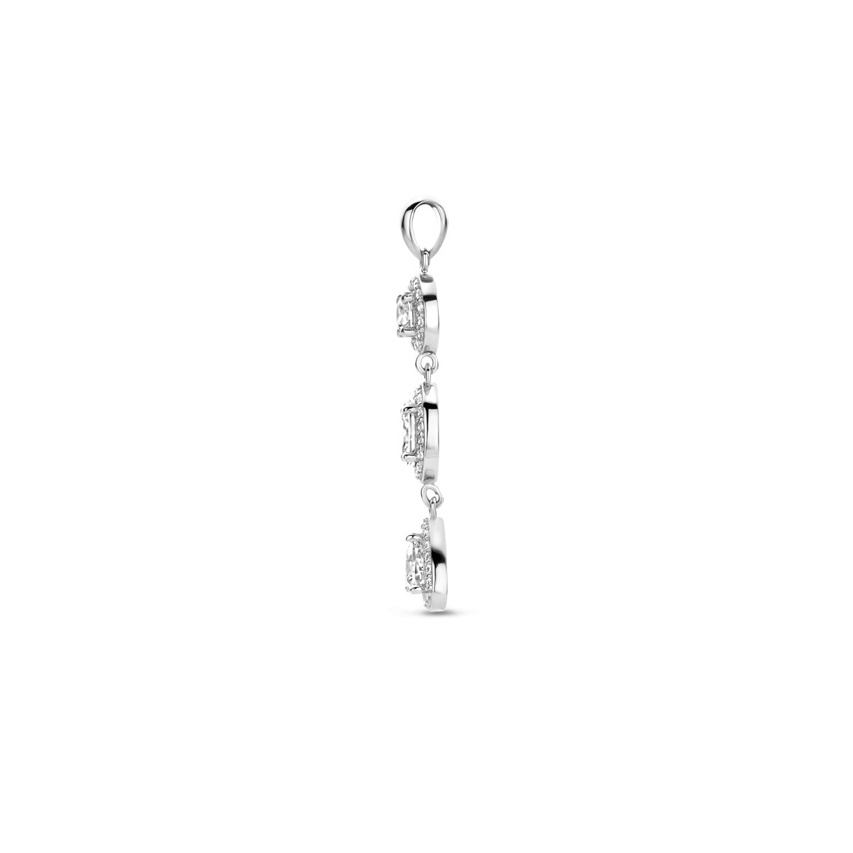 Aureline – Halo Hanger Zirkonia – 925 Zilver Zijkant