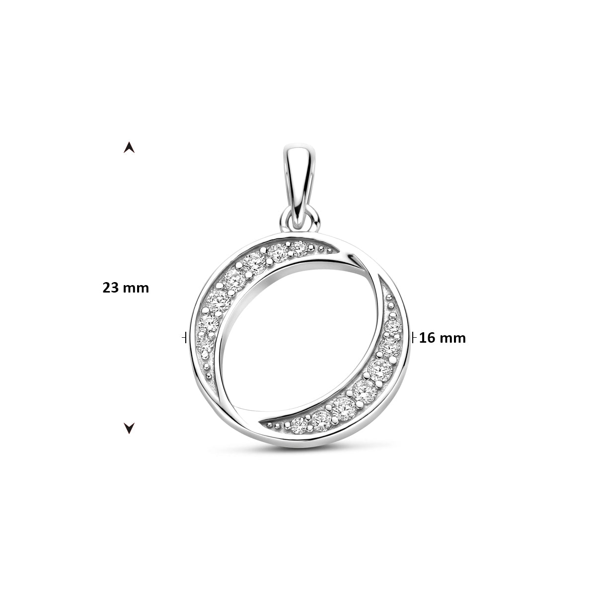 Aureva – Zirkonia Hanger – 925 Zilver Afmeting