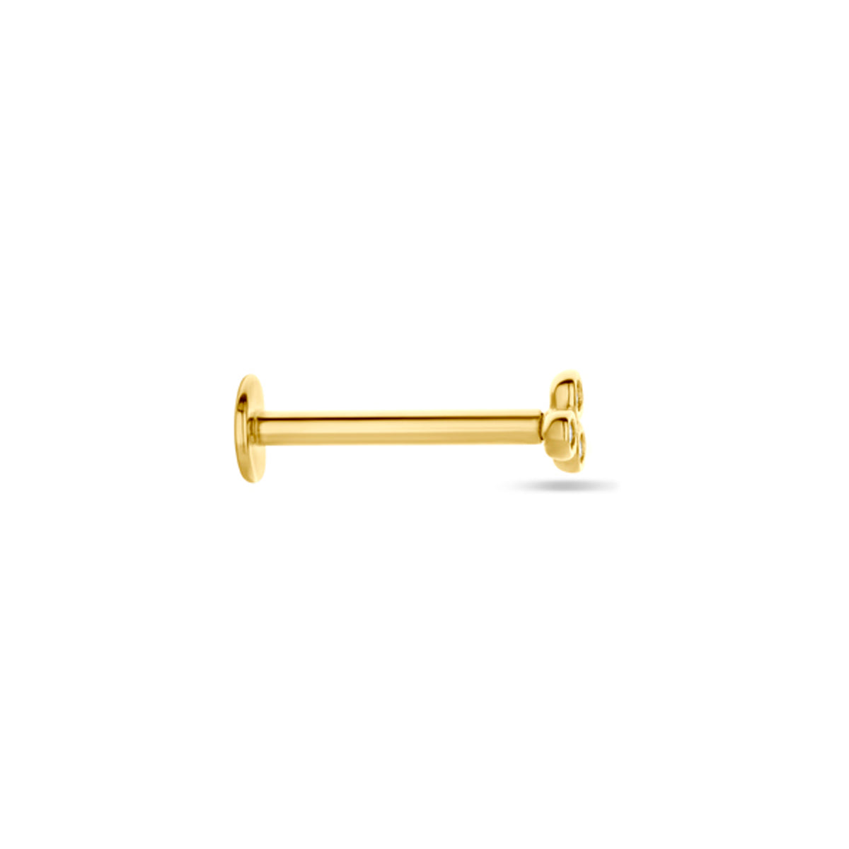 Brillara - Gouden Piercing Zirkonia 14K - Helix Tragus Piercing Zijkant