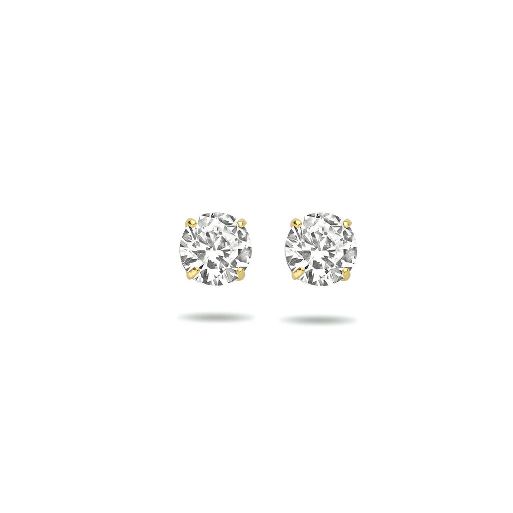Brillette - Gouden Oorknoppen 14K Geelgoud - Zirkonia 6