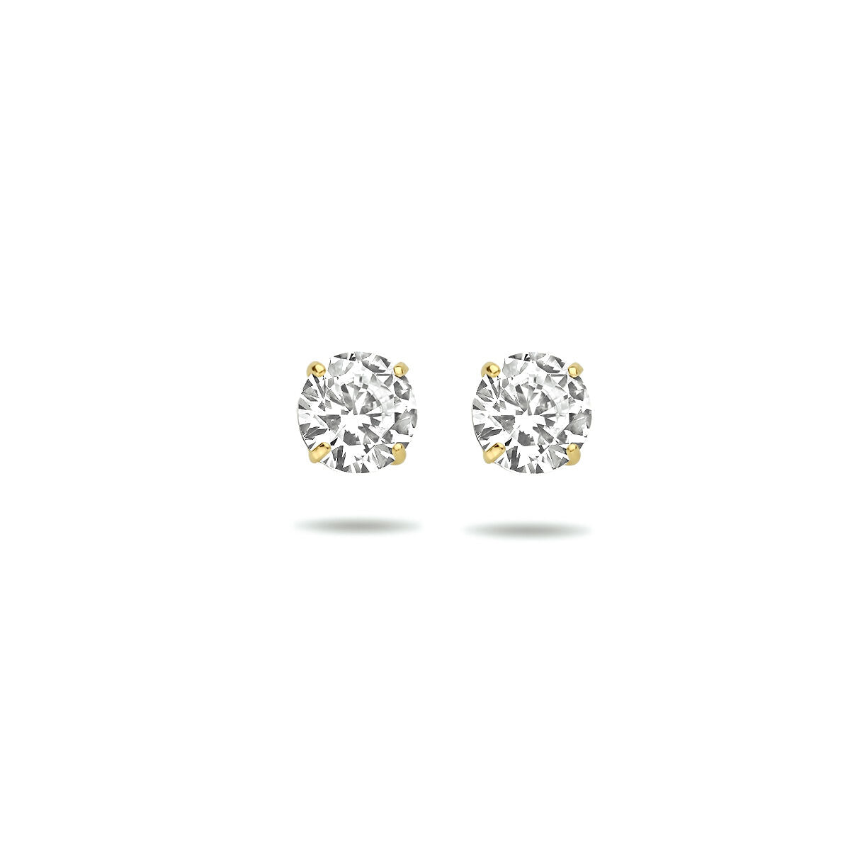 Brillette - Gouden Oorknoppen 14K Geelgoud - Zirkonia 6