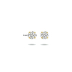 Brillette - Gouden Oorknoppen 14K Geelgoud - Zirkonia Afmeting