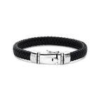 Cassiano – Gevlochten Armband Leer – 925 Zilver