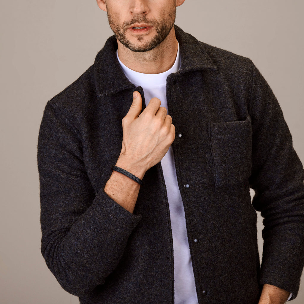 Cassiano – Gevlochten Armband Leer – 925 Zilver Model