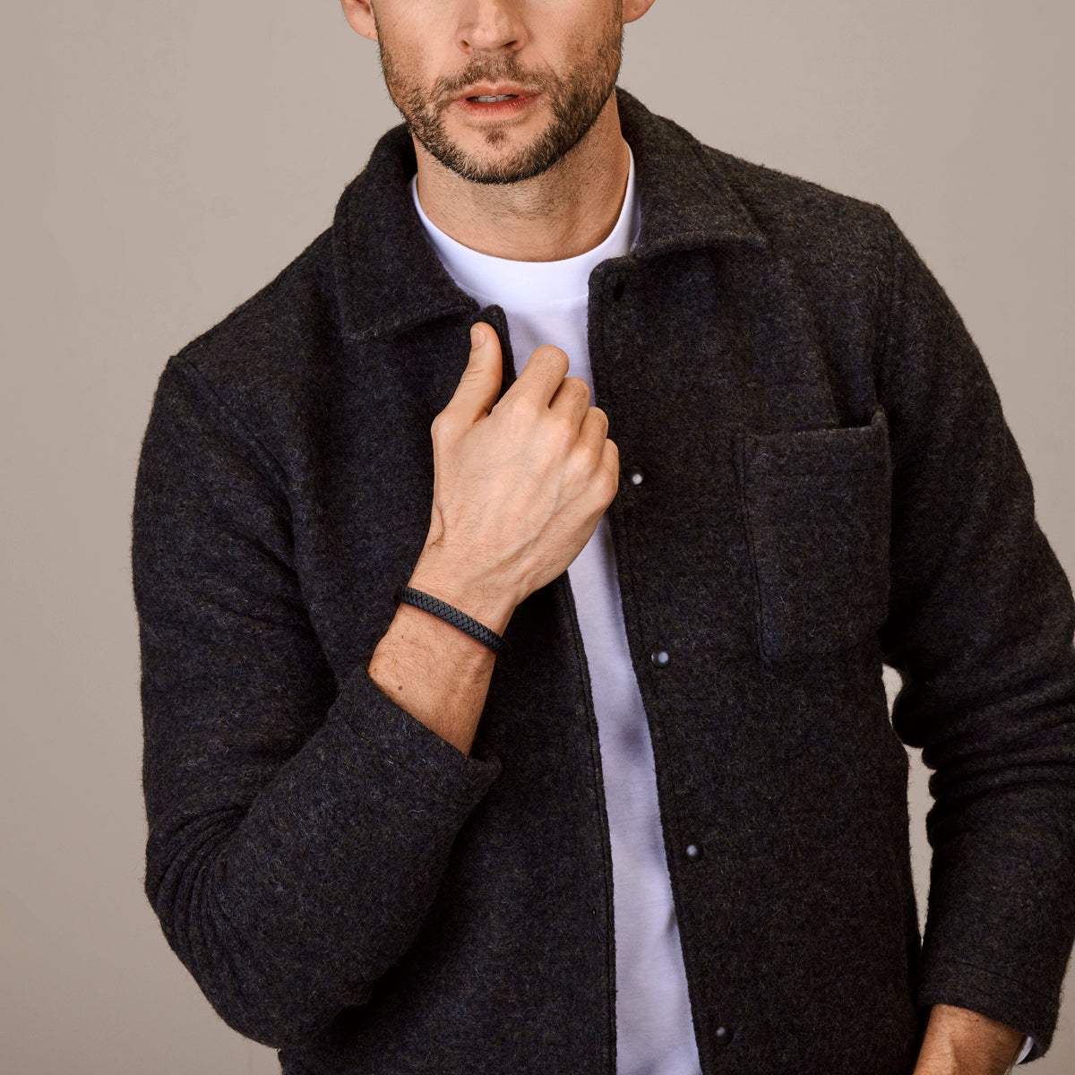 Cassiano – Gevlochten Armband Leer – 925 Zilver Model