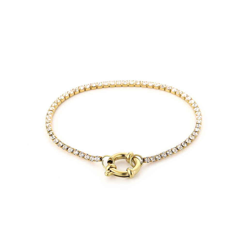Celestia – Gouden Tennis Armband Zirkonia – Stainless Steel