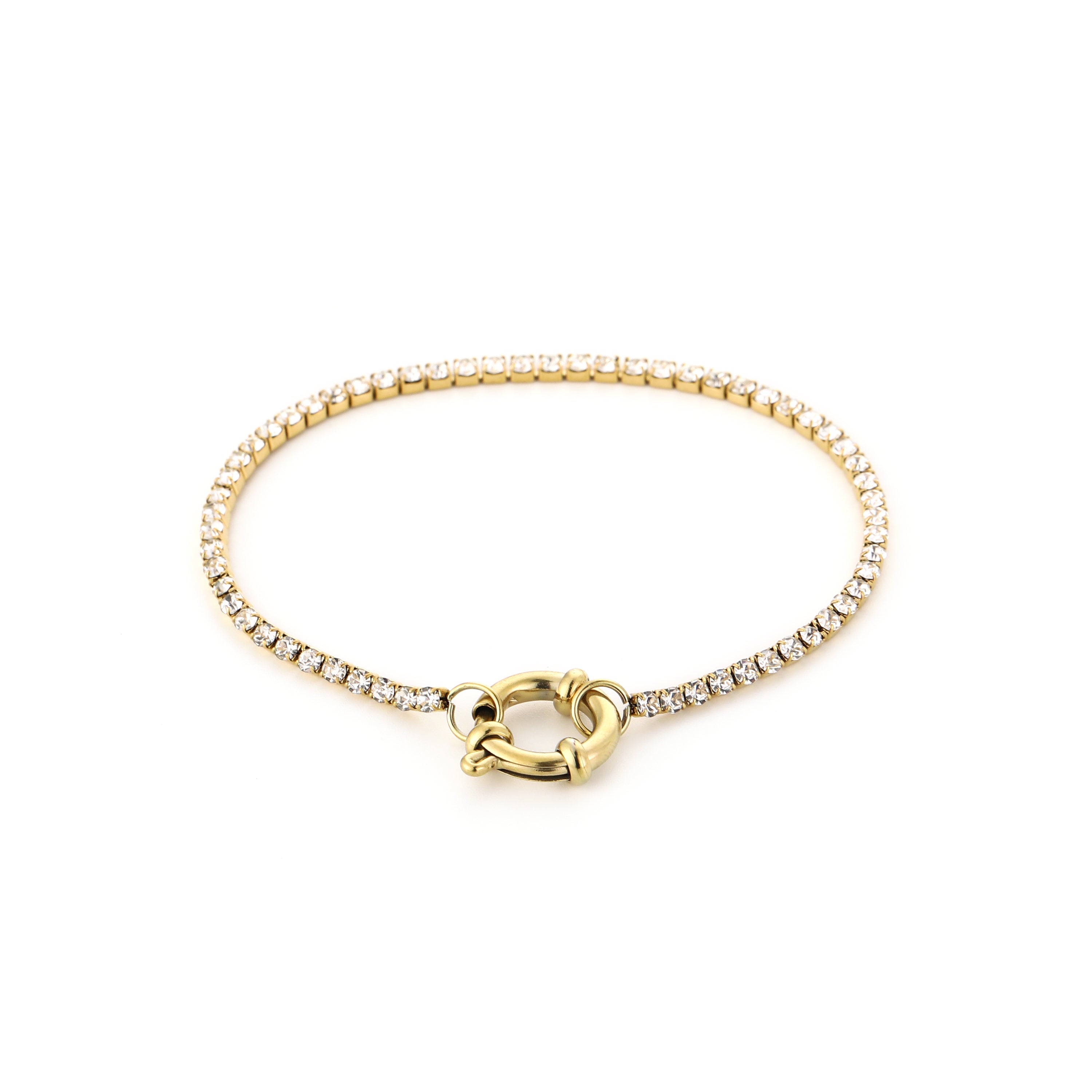 Celestia – Gouden Tennis Armband Zirkonia – Stainless Steel