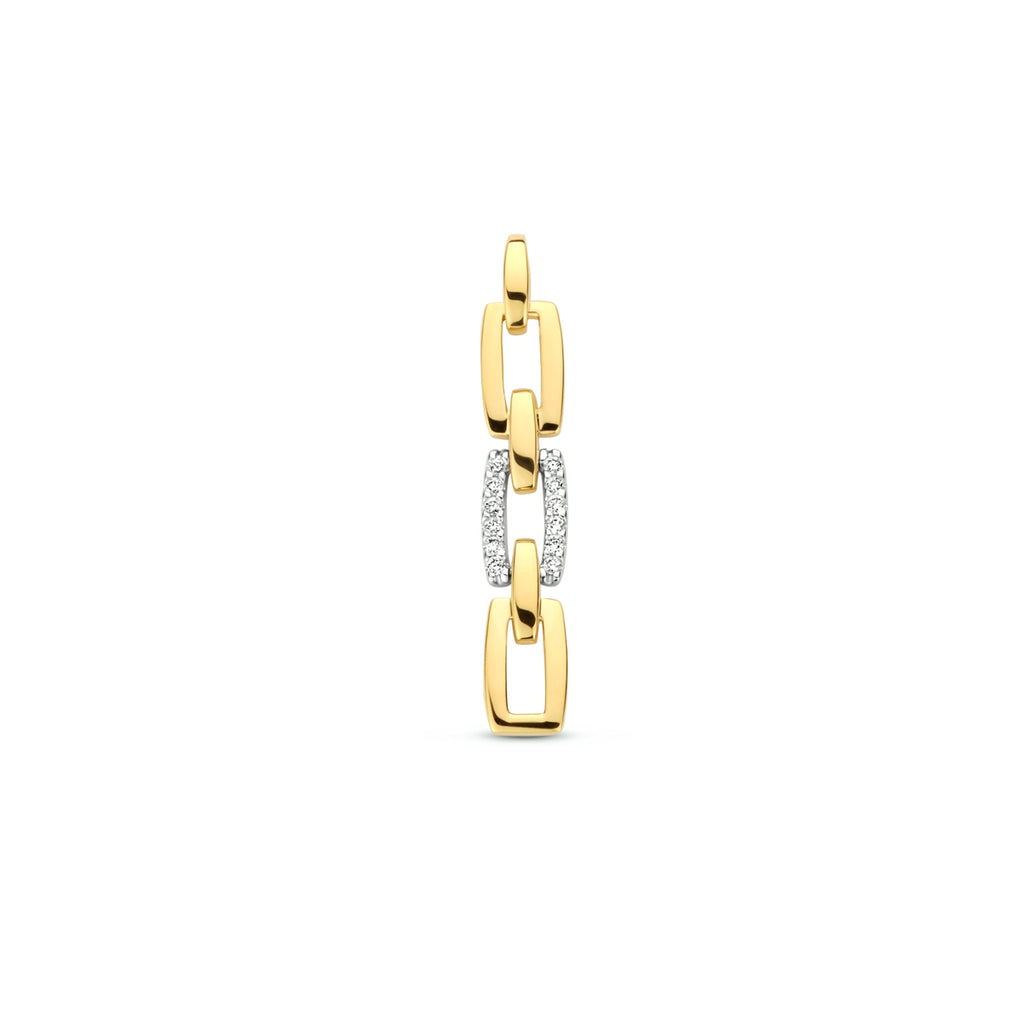 Clarienne - Gouden Dames Hanger 14K Bicolor - Diamant