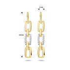 Clarienne - Gouden Dames Oorhangers 14K Bicolor - Diamant Afmeting