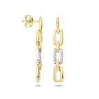 Clarienne - Gouden Dames Oorhangers 14K Bicolor - Diamant Zijkant