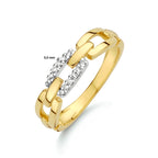 Clarienne - Gouden Dames Ring 14K Bicolor - Diamant Afmeting