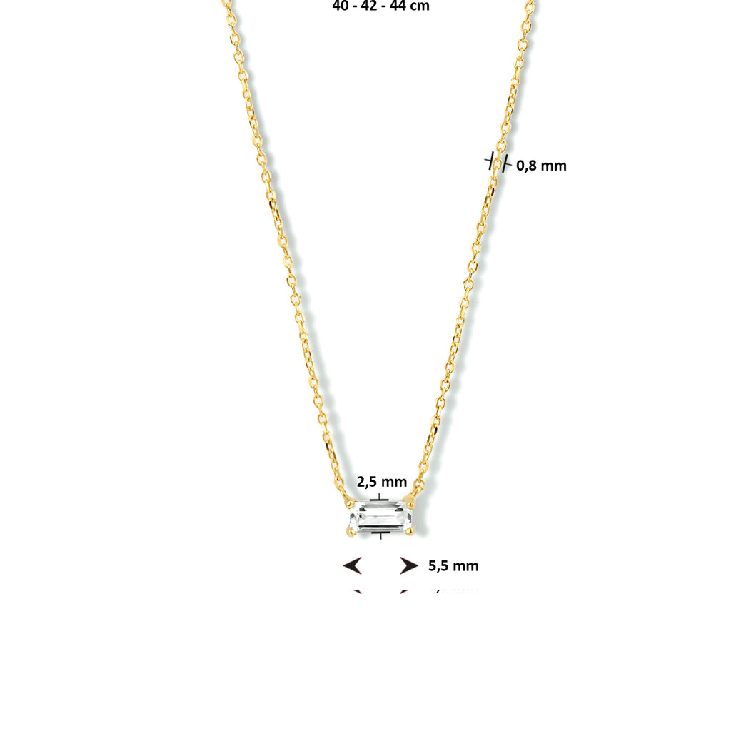 Clarissa - Dames Collier Zirkonia 14K Geelgoud - Cadeau Afmeting