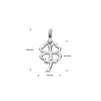 Clovera – Klavertje Hanger – 925 Zilver Afmeting