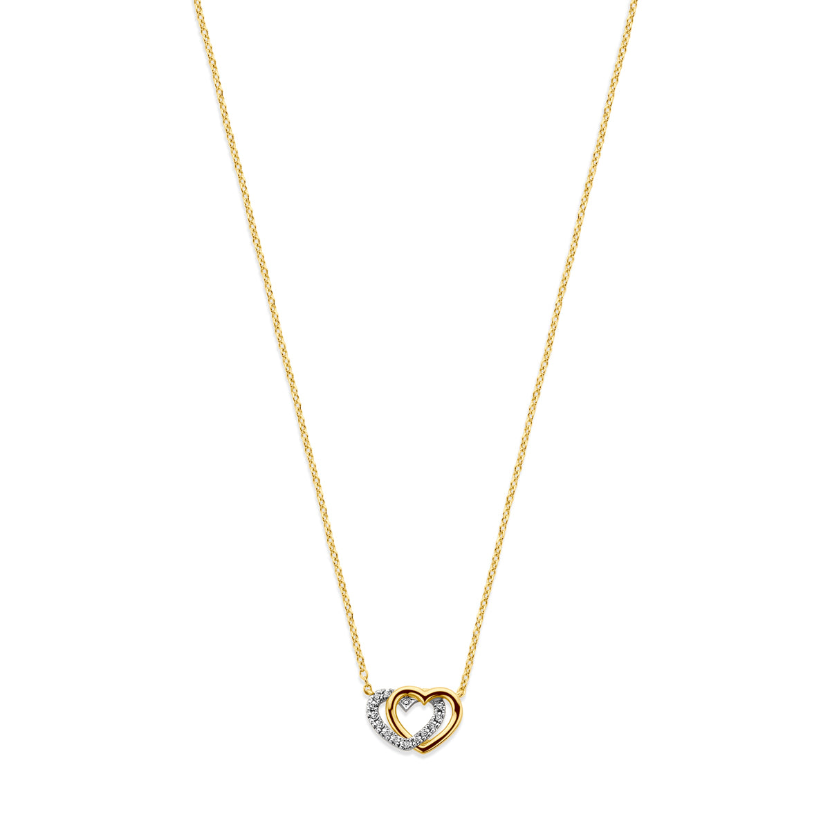 Cordiana - Gouden Dames Ketting 14K Geelgoud - Diamant Hart