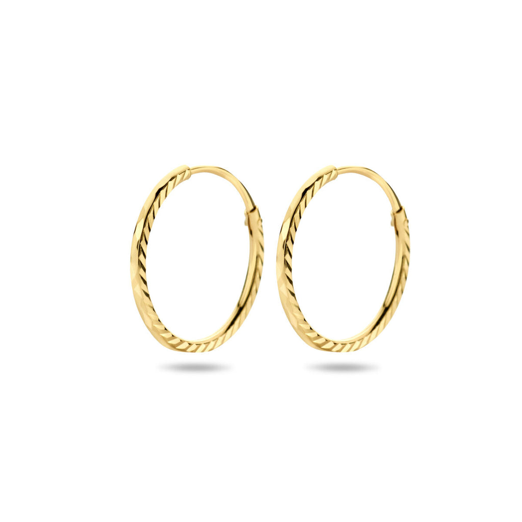 Diamora - Gouden Oorringen 14K Geelgoud - Gediamanteerd