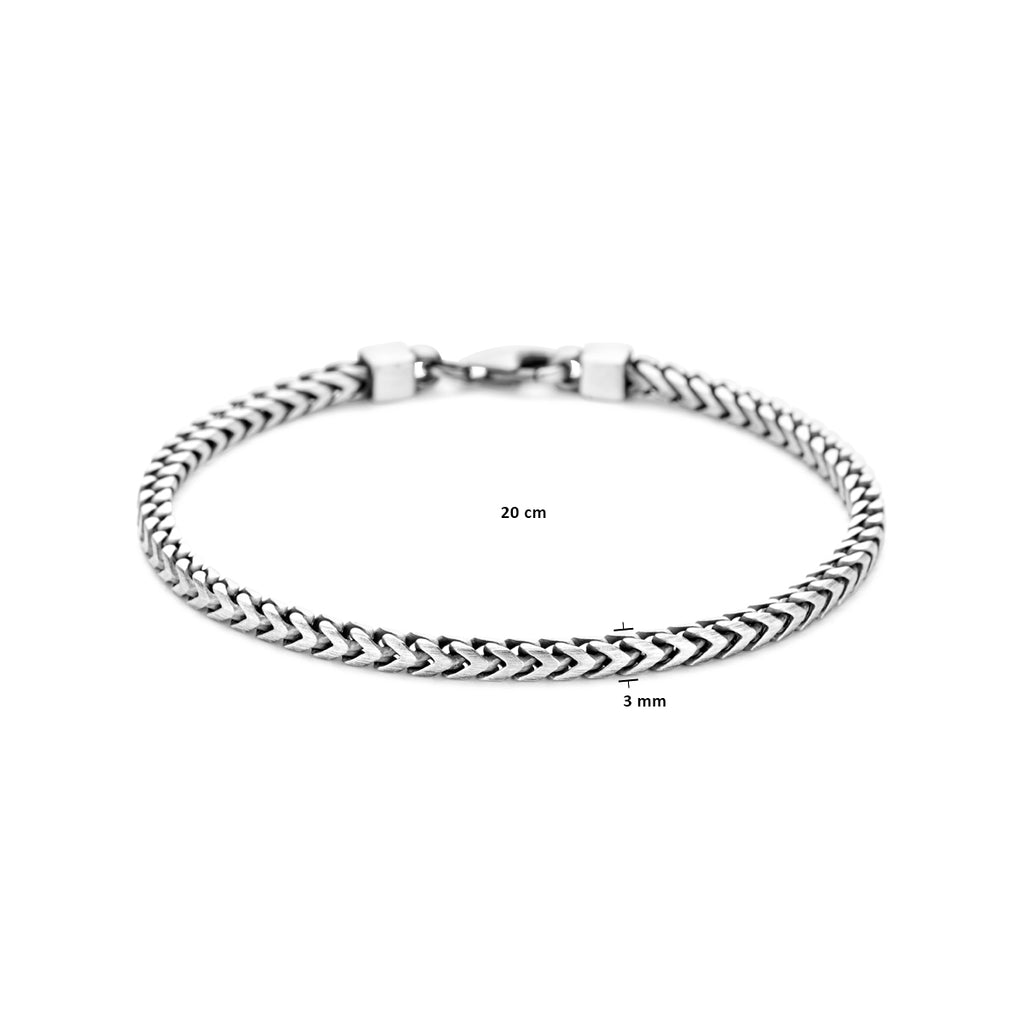 Dominic – Fantasie Armband – 925 Zilver Geoxideerd Afmeting