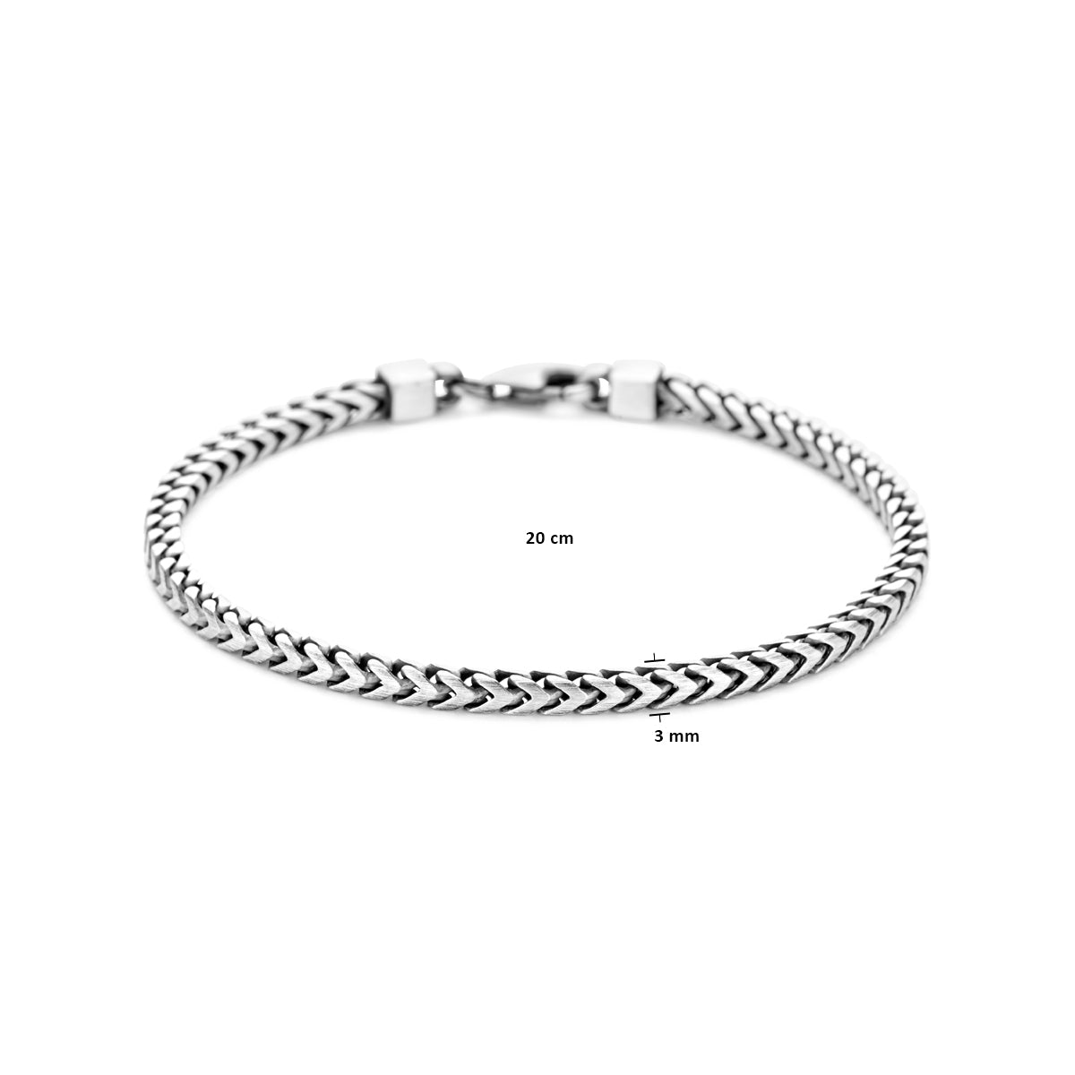 Dominic – Fantasie Armband – 925 Zilver Geoxideerd Afmeting