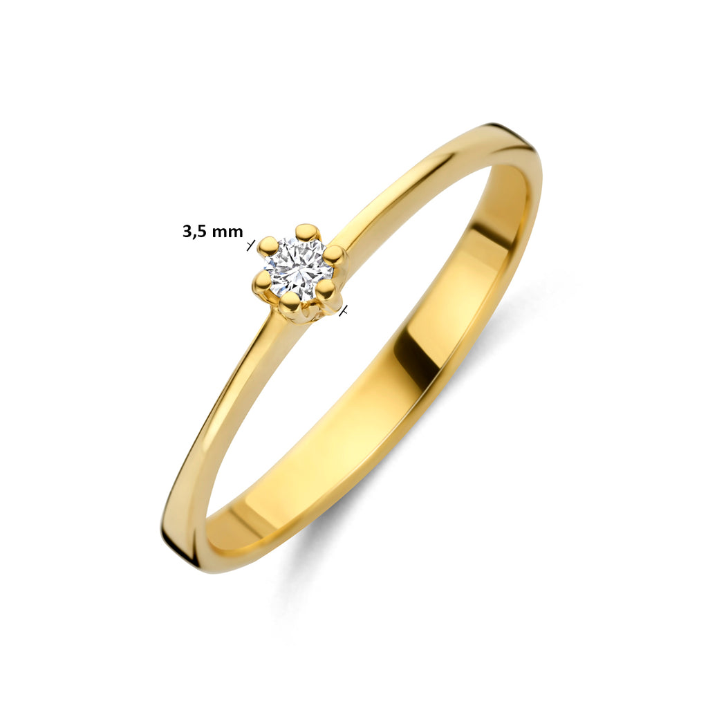 Estellara - Gouden Dames Ring 14K Geelgoud - Lab Diamant Afmeting