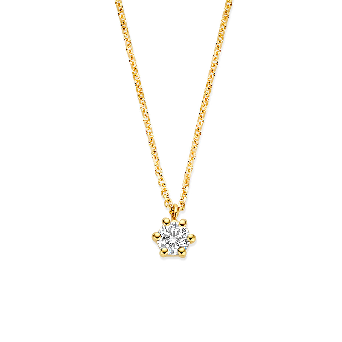 Estellara - Ketting Lab Grown Diamant - 14K Geelgoud