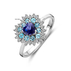 Isadora - Hart Ring Edelstenen Diamant - 14K Witgoud Afmeting