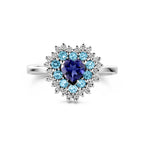 Isadora - Hart Ring Edelstenen Diamant - 14K Witgoud Bovenkant