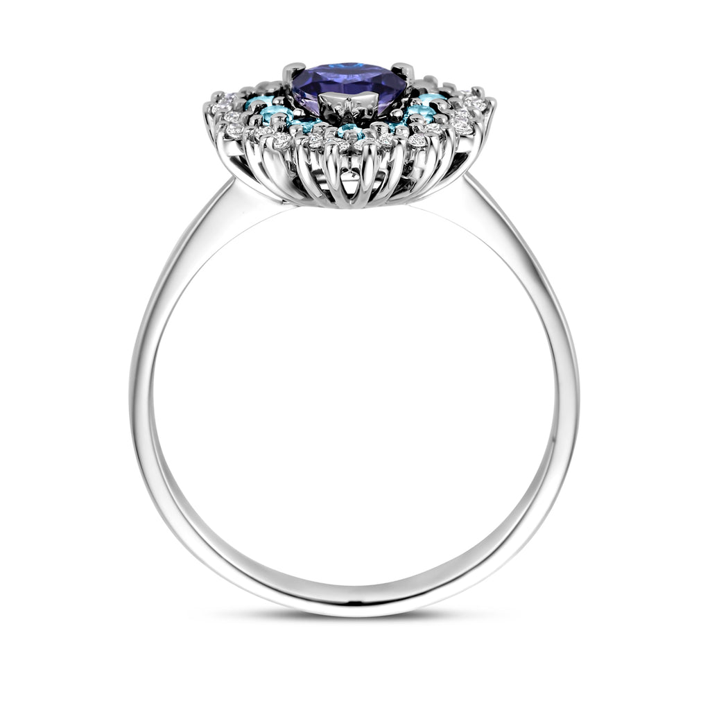 Isadora - Hart Ring Edelstenen Diamant - 14K Witgoud Zijkant