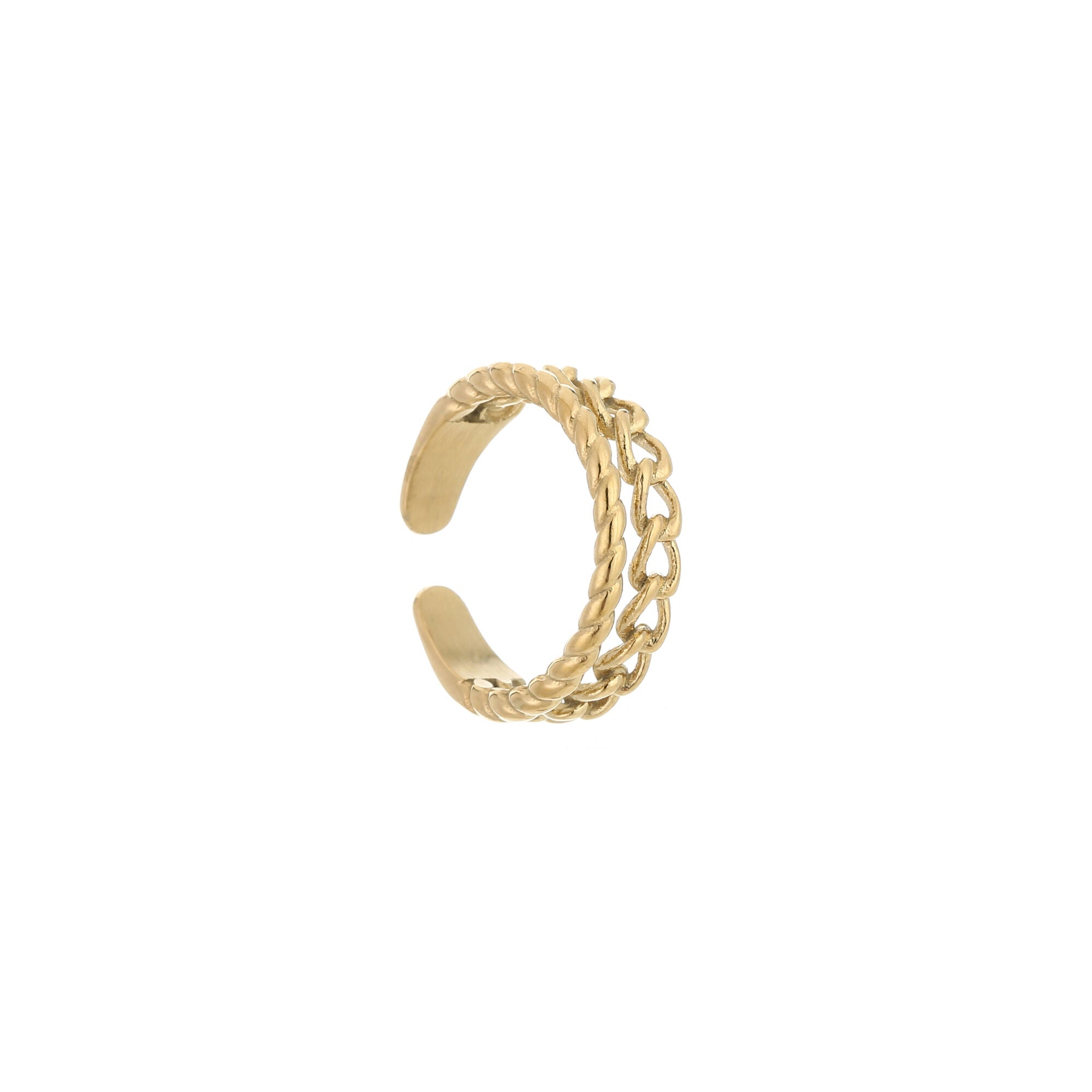 Marcella - Dubbele Schakel Ring Goud - Stainless Steel
