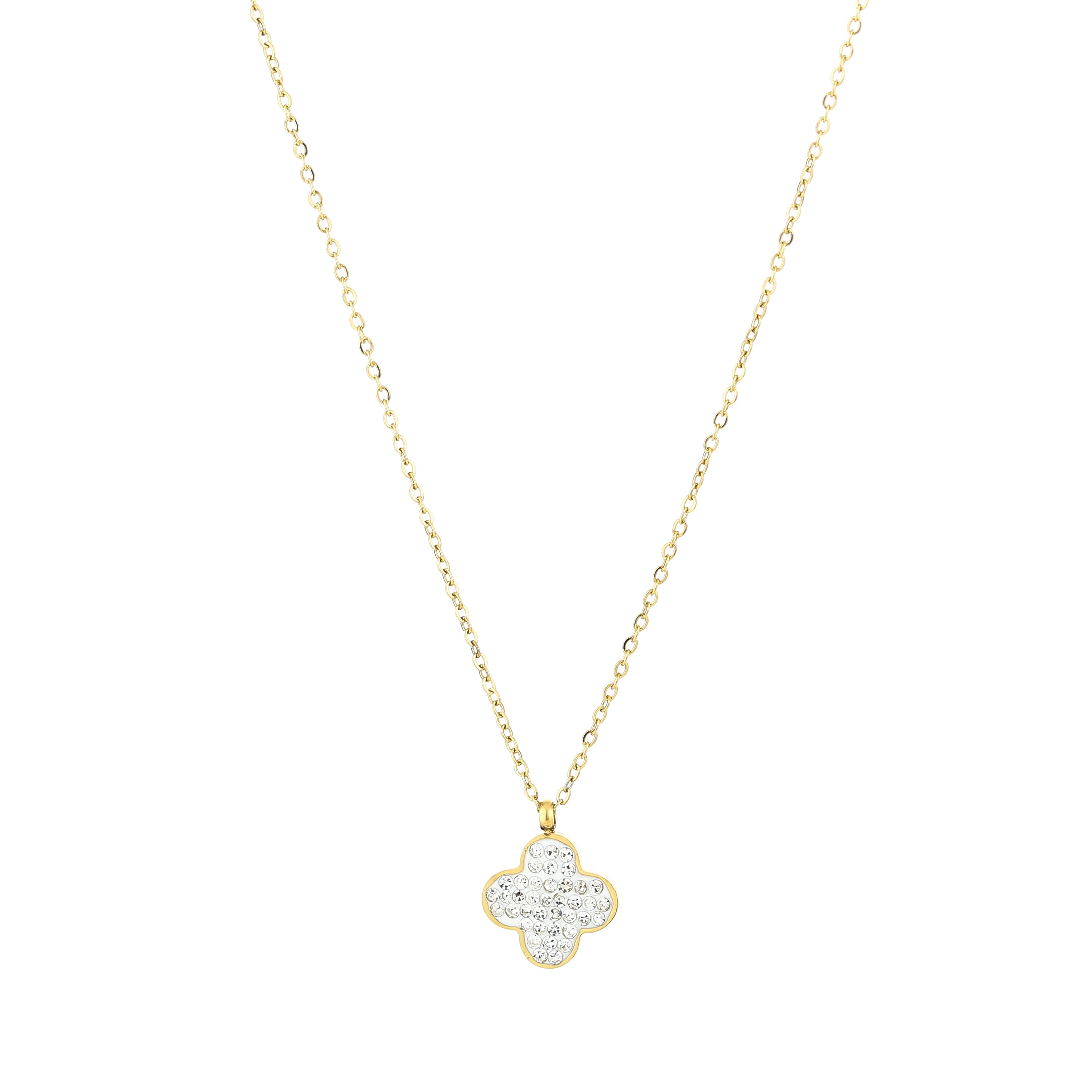 Klaver ketting met steentjes