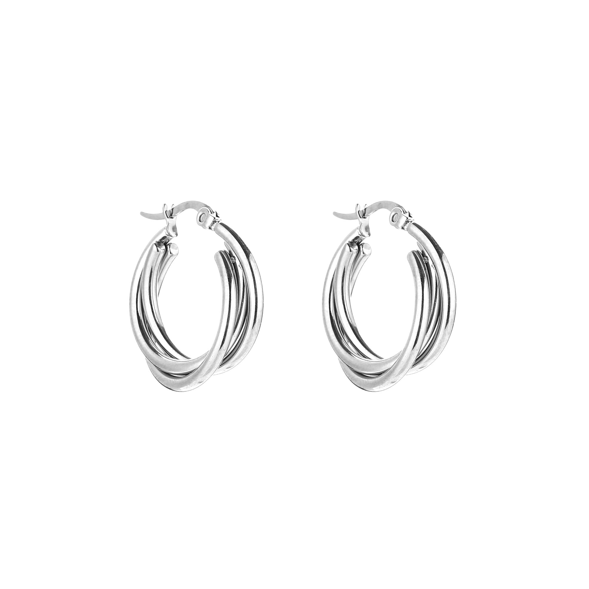 Liora - Twisted Hoops Oorbellen Zilver - Stainless Steel