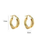 Liora - Twisted Hoops Oorbellen Goud - Stainless Steel