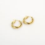 Liora - Twisted Hoops Oorbellen Goud - Stainless Steel