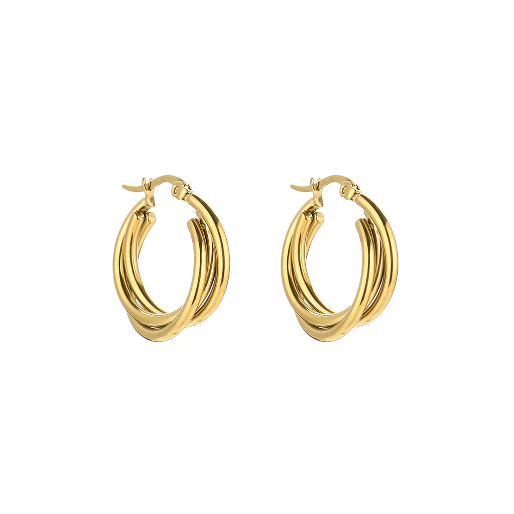 Liora - Twisted Hoops Oorbellen Goud - Stainless Steel