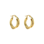 Liora - Twisted Hoops Oorbellen Goud - Stainless Steel