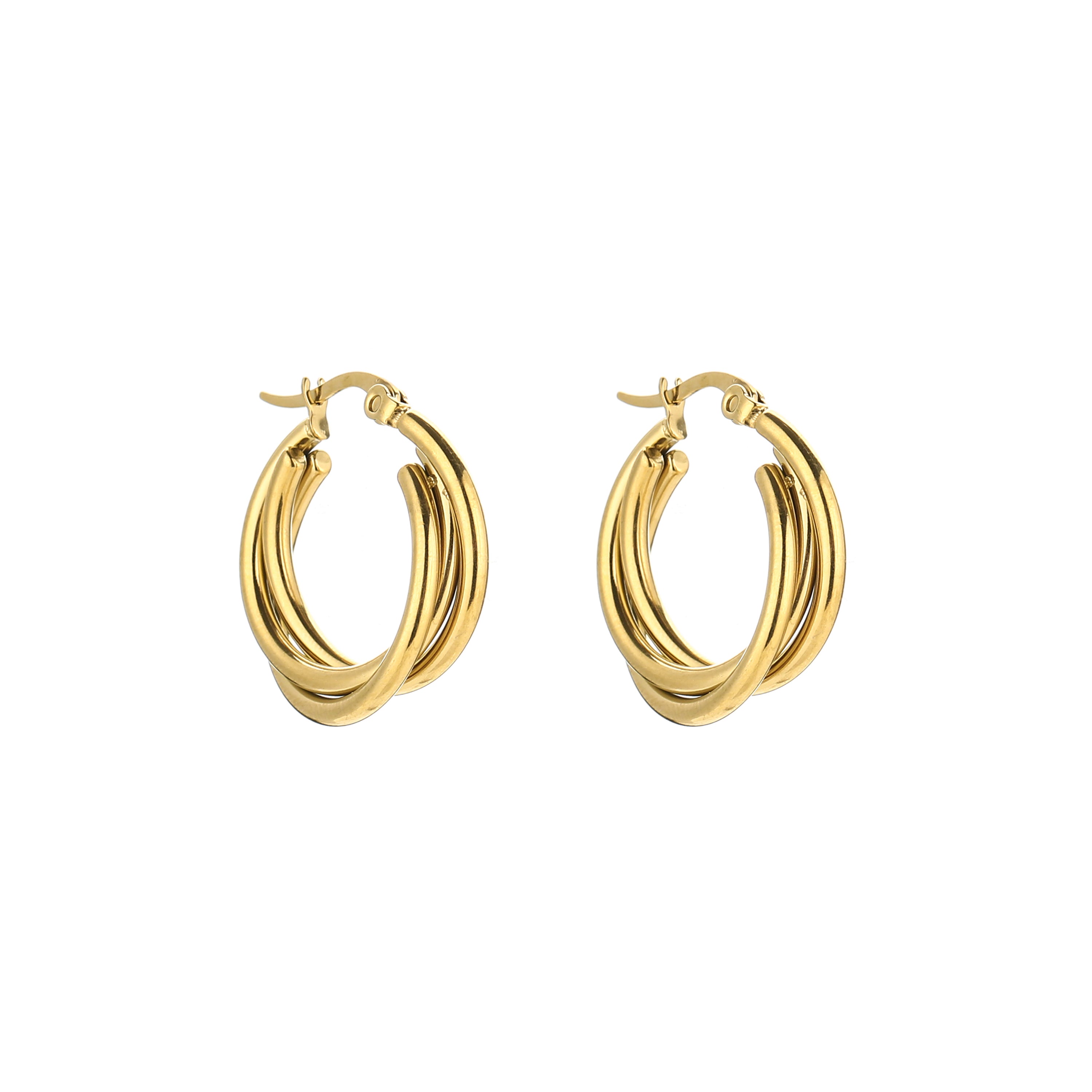 Liora - Twisted Hoops Oorbellen Zilver - Stainless Steel