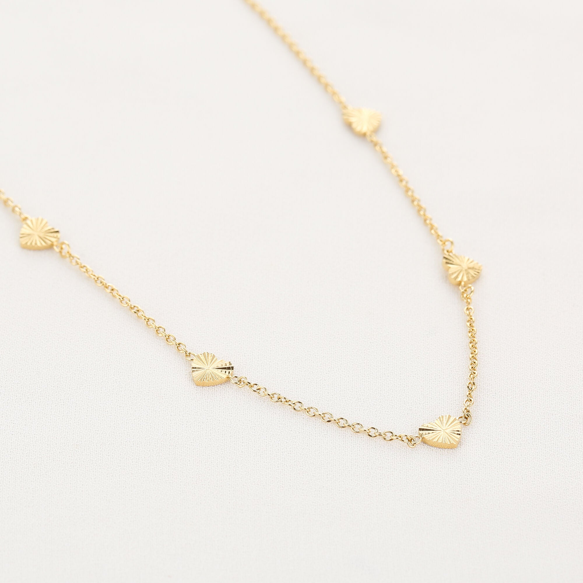 Valentara - Gouden Hartjes Ketting - Stainless Steel