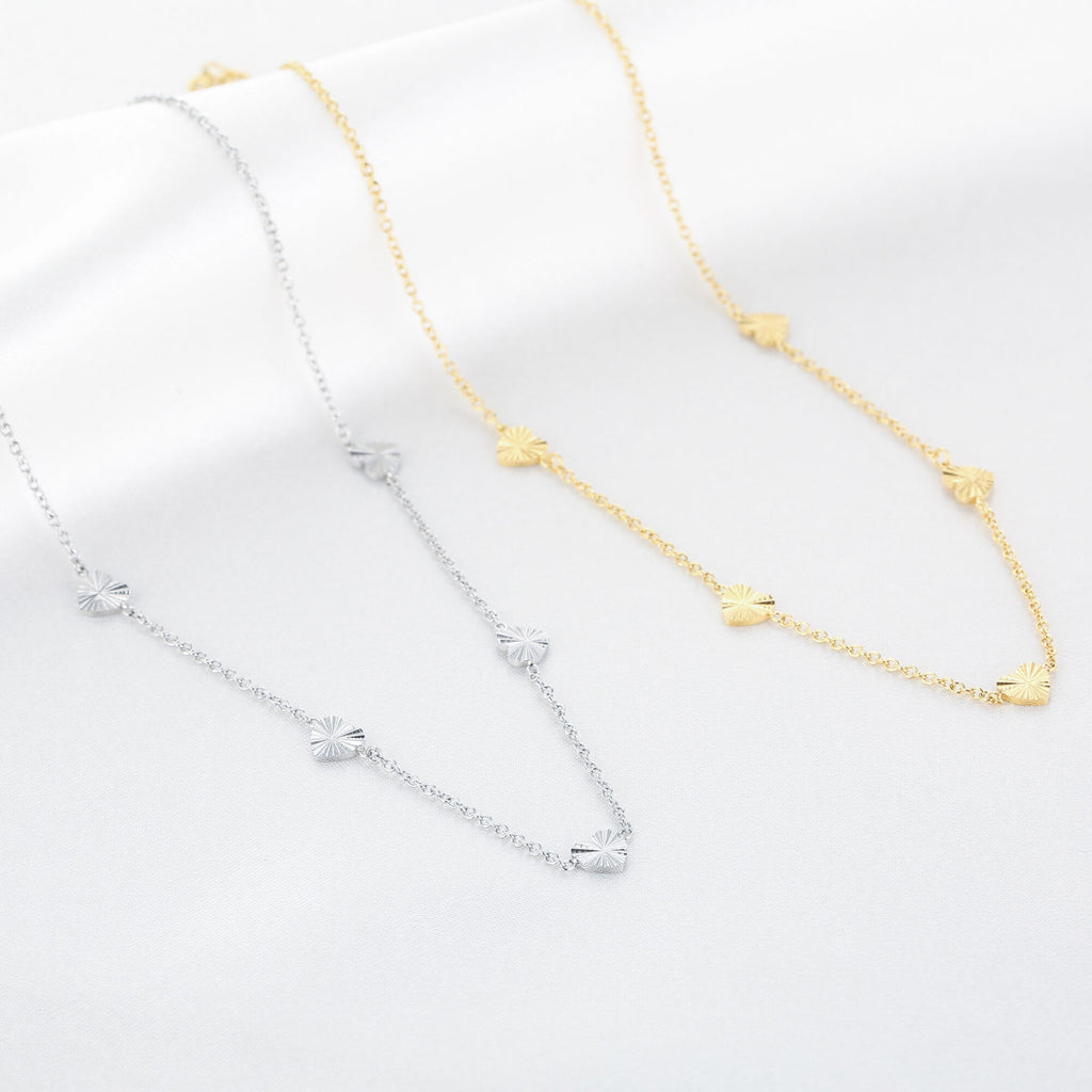 Valentara - Gouden Hartjes Ketting - Stainless Steel