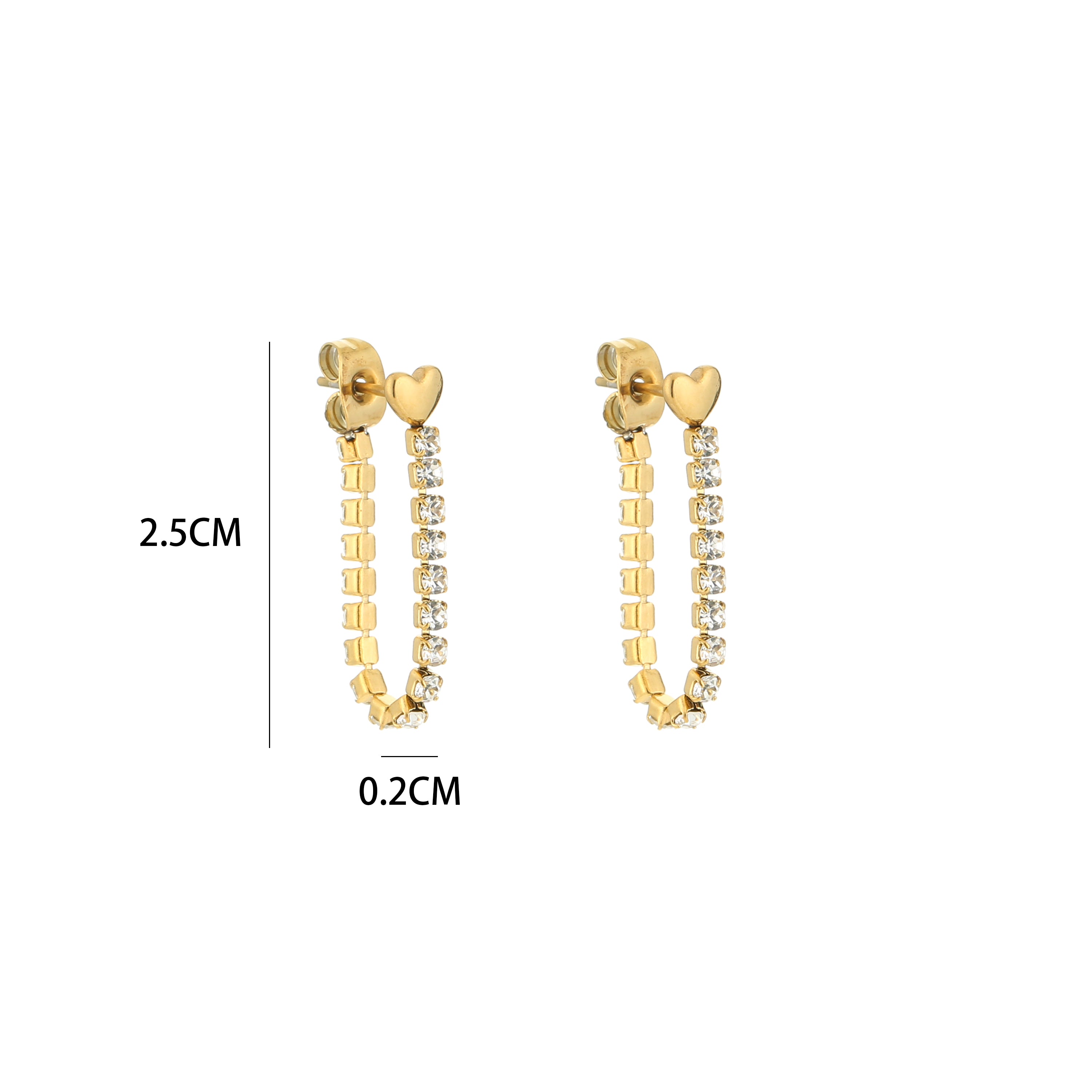 Adriana - Tennis Oorbellen Zirkonia - Stainless Steel