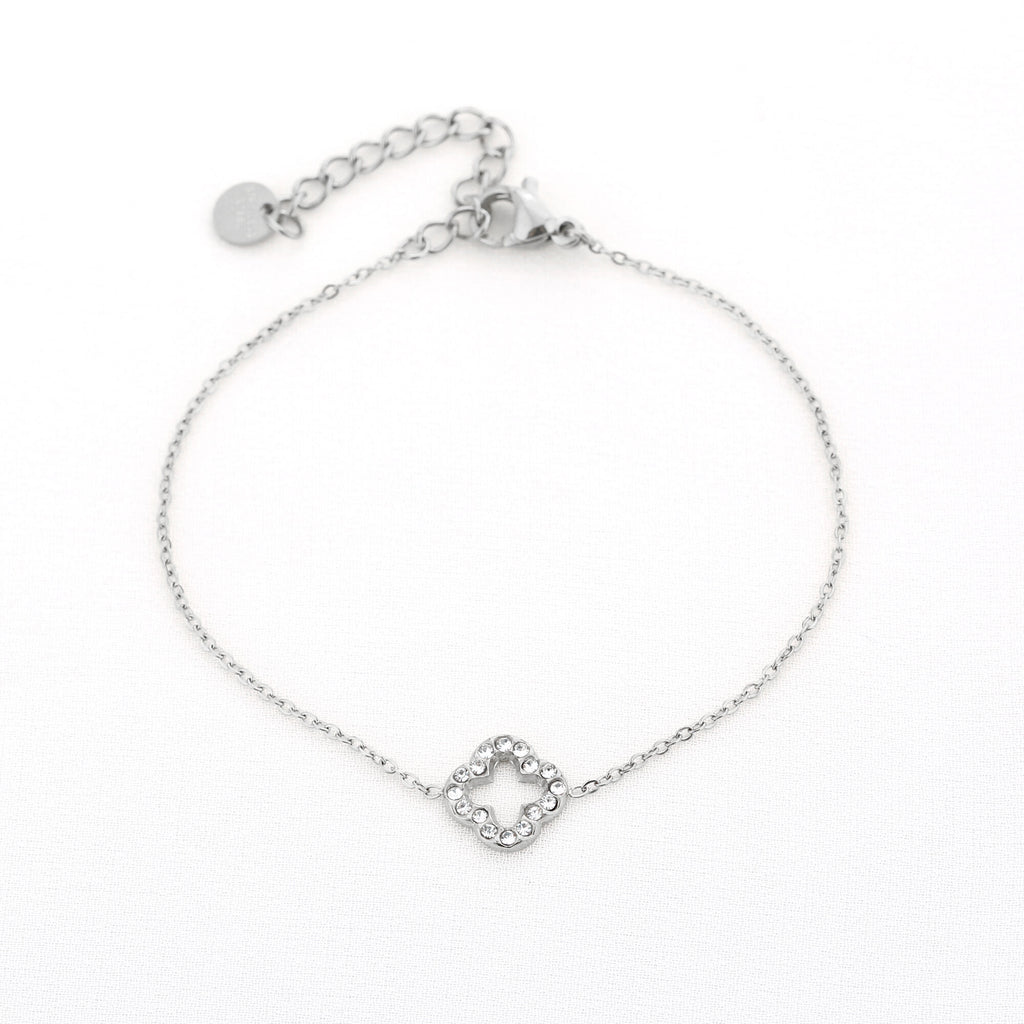 Felicity - Klaver Armband Zirkonia - Stainless Steel