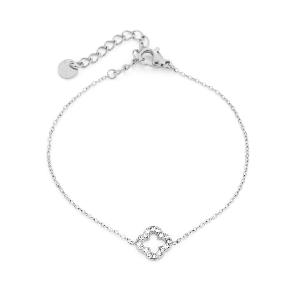 Felicity - Klaver Armband Zirkonia - Stainless Steel
