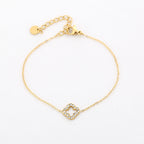 Felicity - Klaver Armband Zirkonia - Stainless Steel