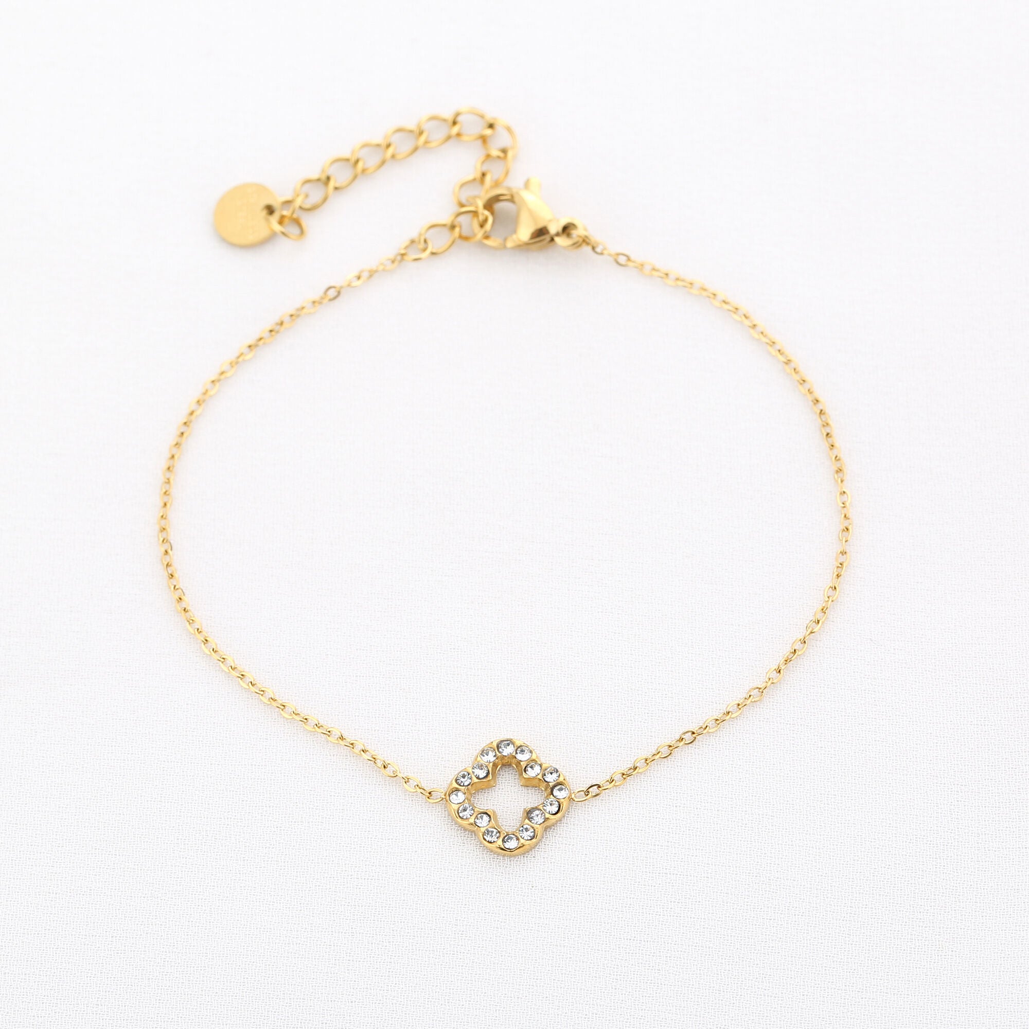 Felicity - Klaver Armband Zirkonia - Stainless Steel