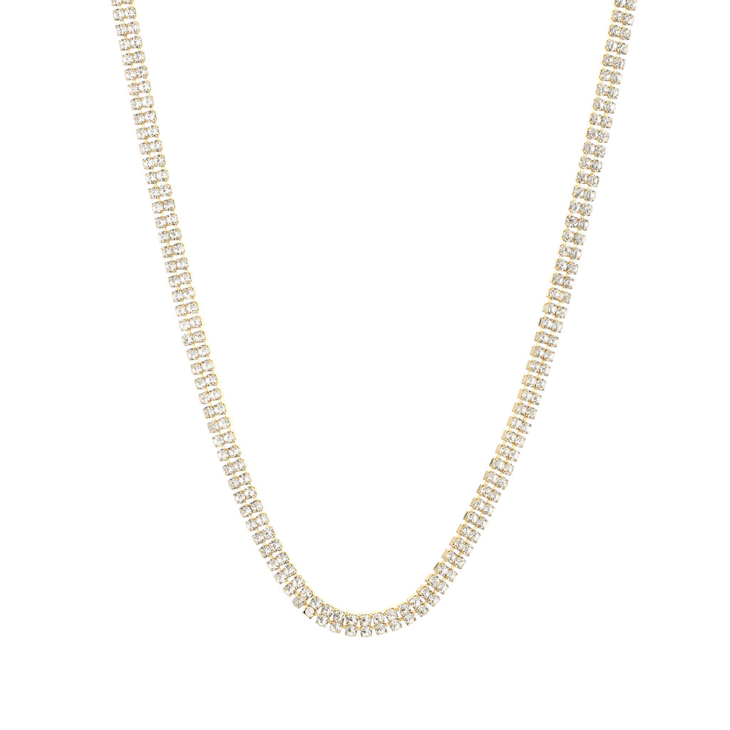 Lumièra – Gouden Strass Zirkonia Ketting – Stainless Steel