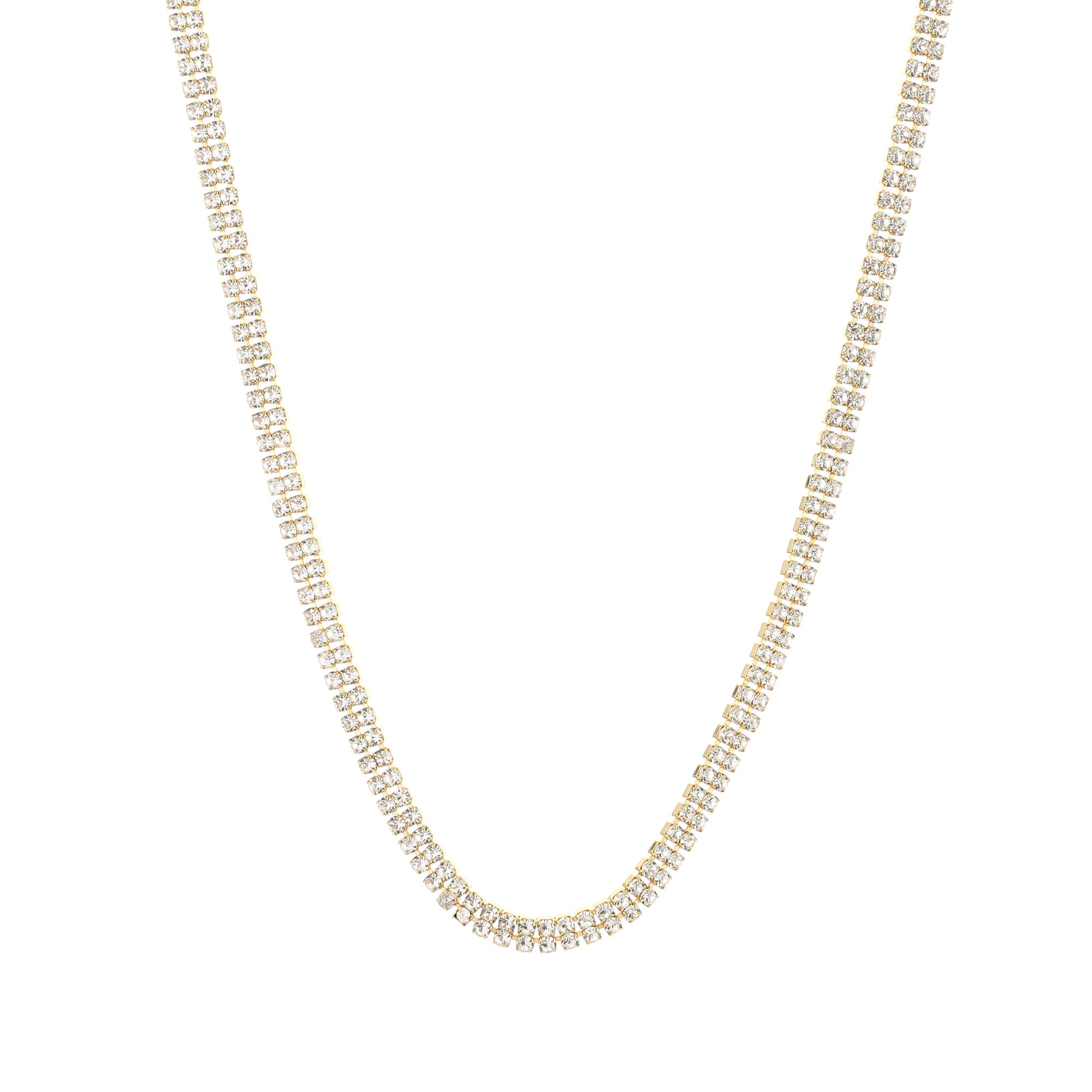 Lumièra – Gouden Strass Zirkonia Ketting – Stainless Steel