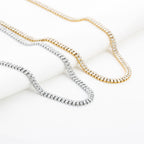 Lumièra – Gouden en Zilveren Strass Zirkonia Ketting – Stainless Steel