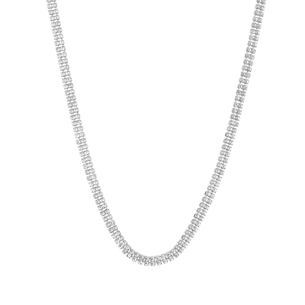 Lumièra – Zilveren Strass Zirkonia Ketting – Stainless Steel