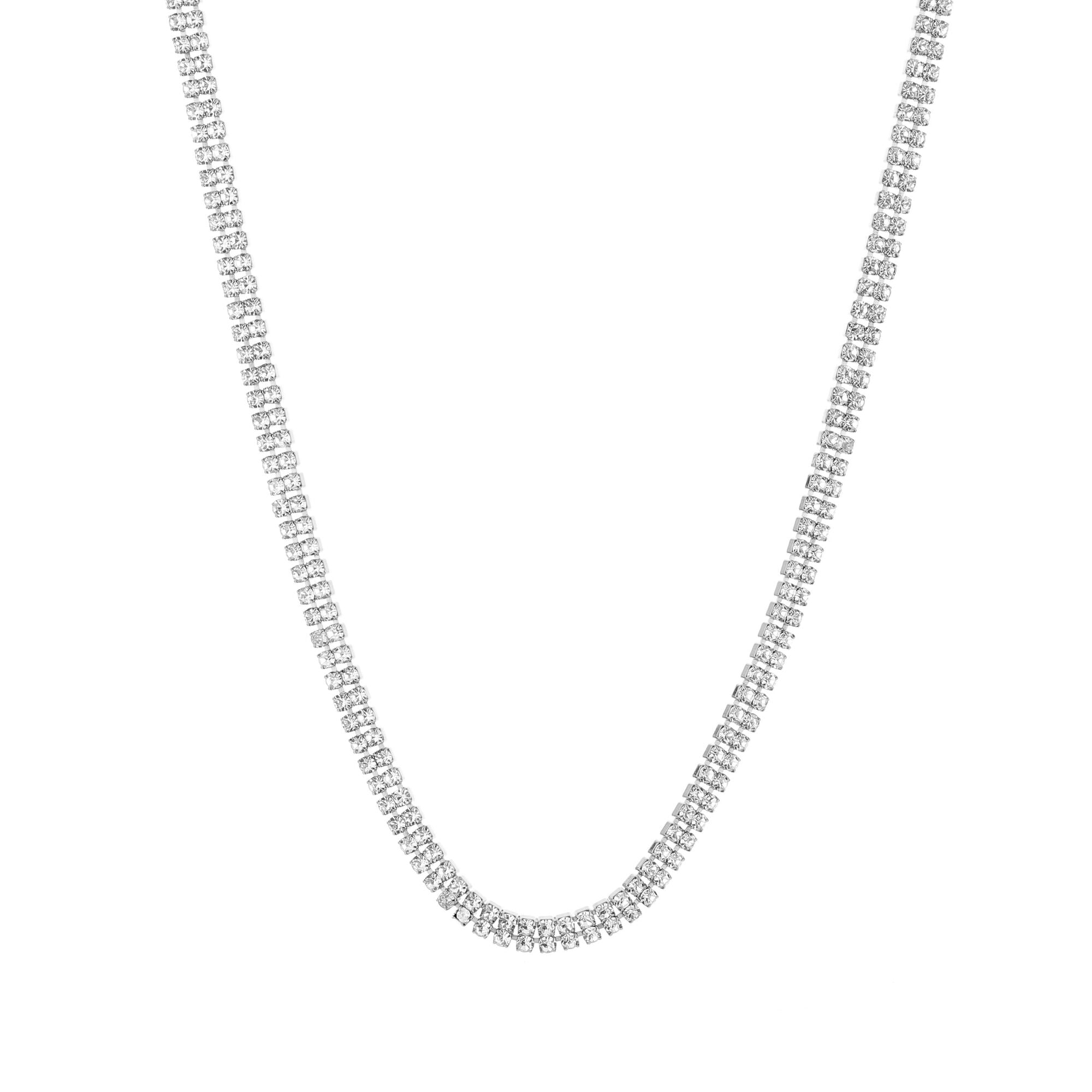 Lumièra – Zilveren Strass Zirkonia Ketting – Stainless Steel