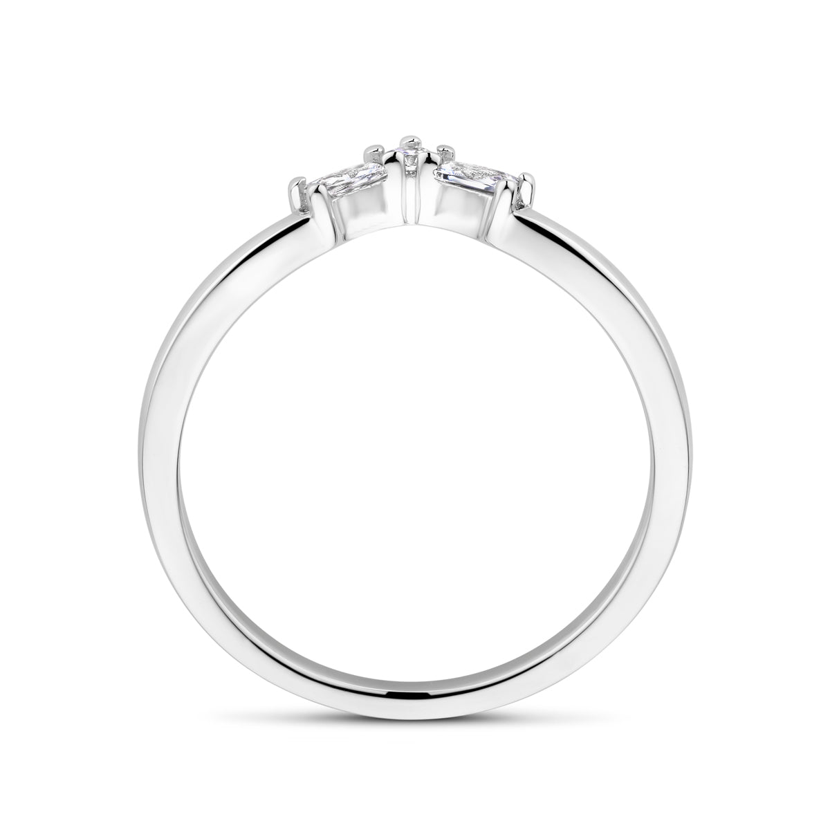 Lumina – Zirkonia Ring – 925 Zilver Zijkant