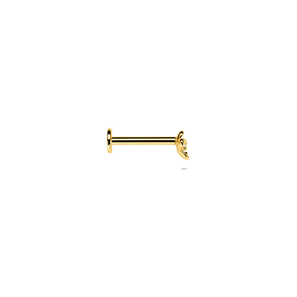 Lumivera - Gouden Piercing Zirkonia 14K - Helix Tragus Oorbel Zijkant